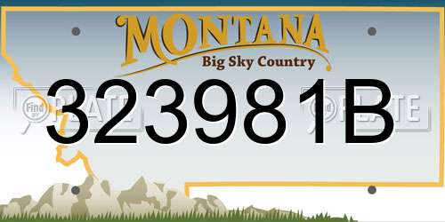 323981B Montana License Plate