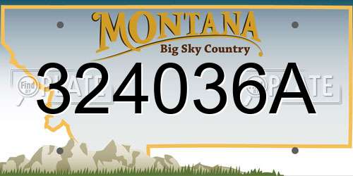 324036A Montana License Plate