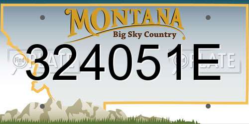 324051E Montana License Plate