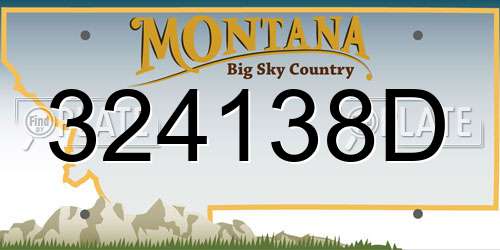 324138D Montana License Plate