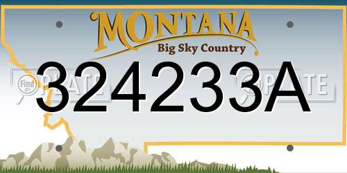 324233A Montana License Plate