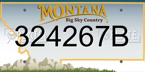 324267B Montana License Plate