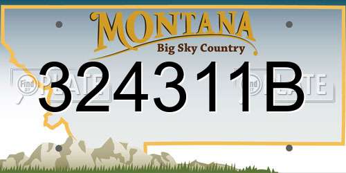 324311B Montana License Plate