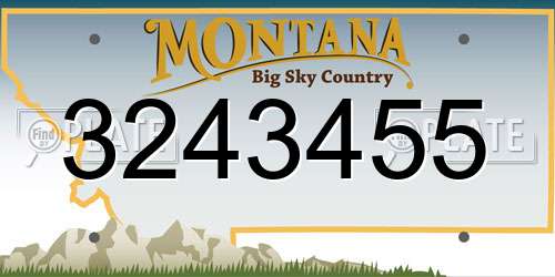 3243455 Montana License Plate