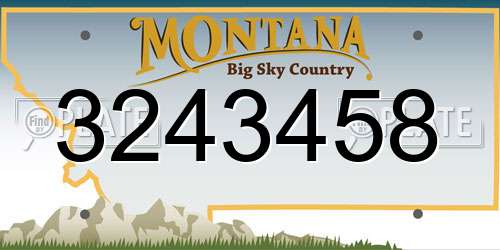 3243458 Montana License Plate