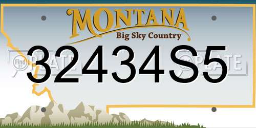 32434S5 Montana License Plate