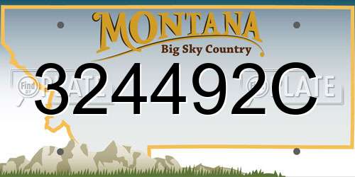 324492C Montana License Plate