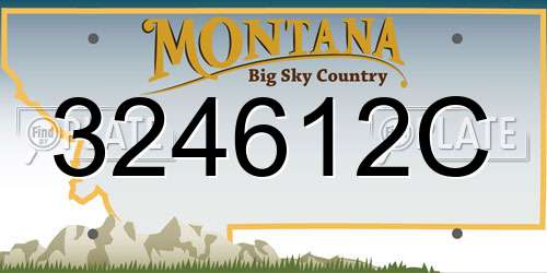 324612C Montana License Plate