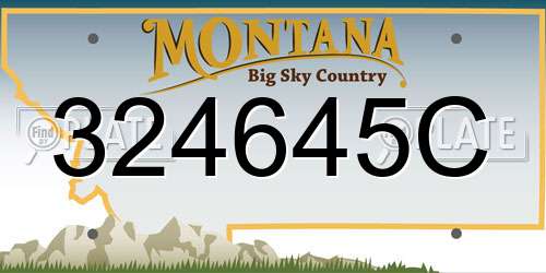 324645C Montana License Plate
