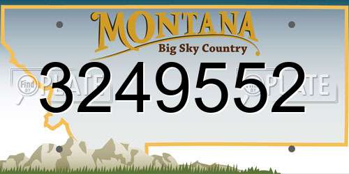 3249552 Montana License Plate