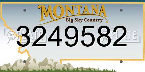 3249582 Montana License Plate