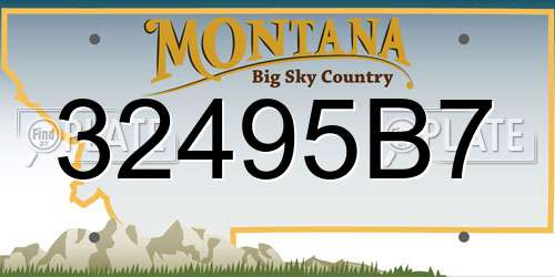 32495B7 Montana License Plate