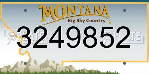 3249852 Montana License Plate