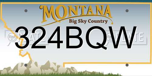 324BQW Montana License Plate
