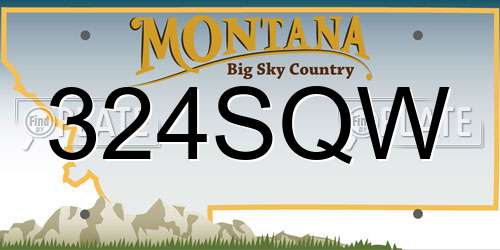 324SQW Montana License Plate