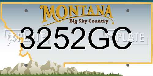 3252GC Montana License Plate