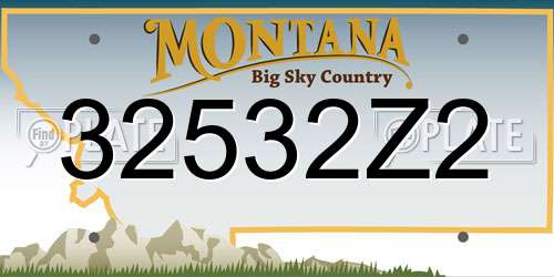32532Z2 Montana License Plate