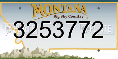 3253772 Montana License Plate