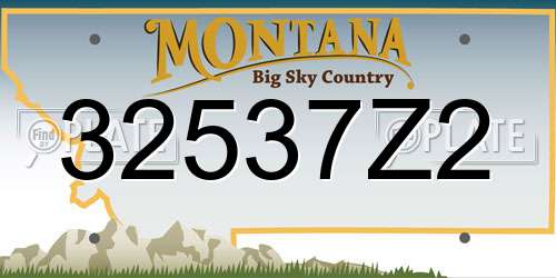 32537Z2 Montana License Plate