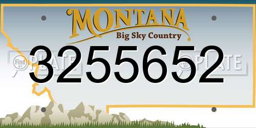3255652 Montana License Plate