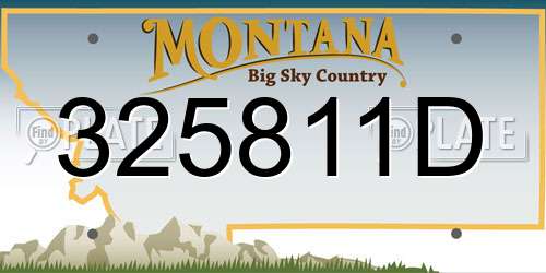 325811D Montana License Plate