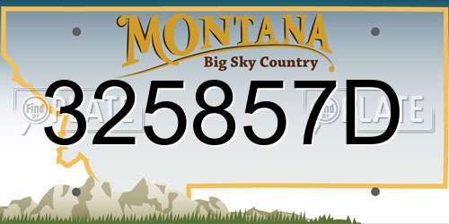 325857D Montana License Plate