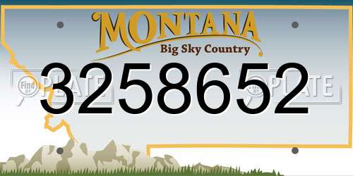 3258652 Montana License Plate