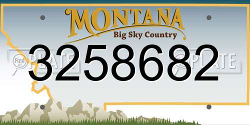 3258682 Montana License Plate