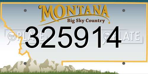 325914 Montana License Plate