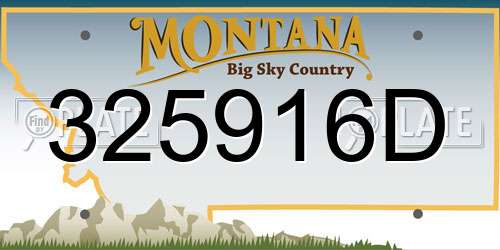 325916D Montana License Plate
