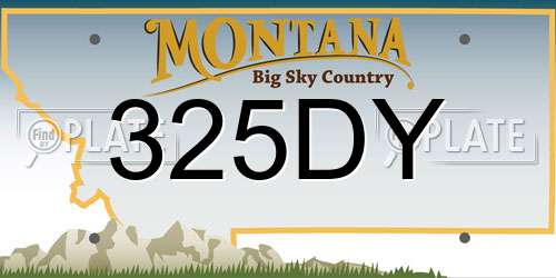 325DY Montana License Plate