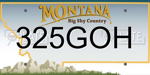 325GOH Montana License Plate