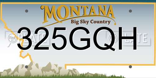 325GQH Montana License Plate