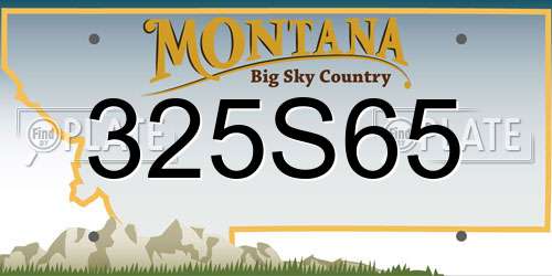325S65 Montana License Plate
