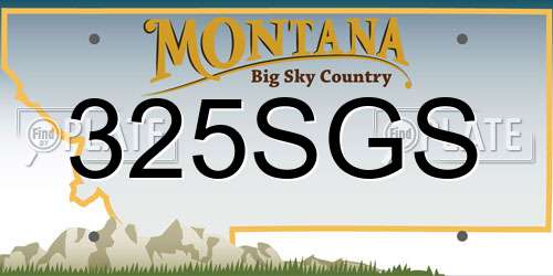 325SGS Montana License Plate