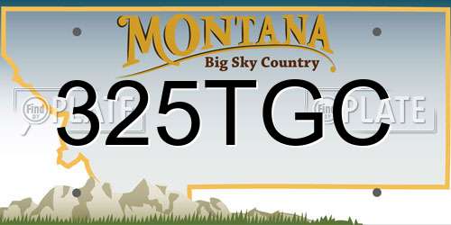 325TGC Montana License Plate