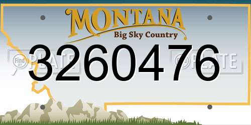 3260476 Montana License Plate