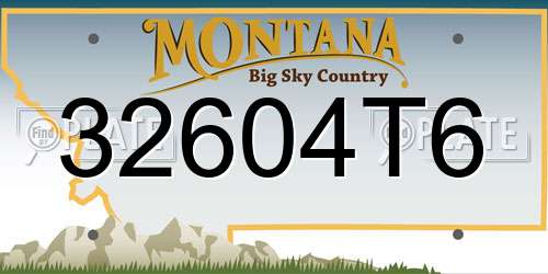 32604T6 Montana License Plate