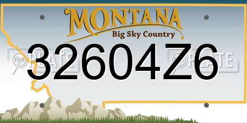 32604Z6 Montana License Plate