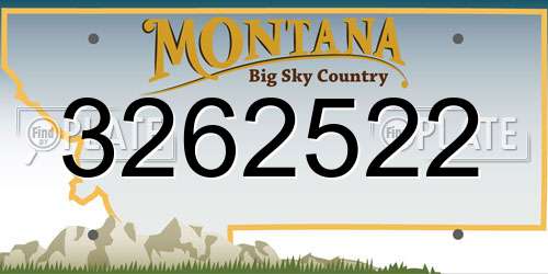 3262522 Montana License Plate