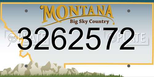 3262572 Montana License Plate