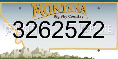 32625Z2 Montana License Plate