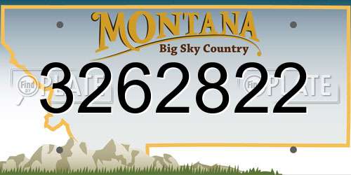 3262822 Montana License Plate