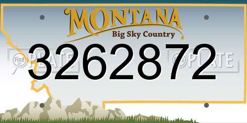 3262872 Montana License Plate