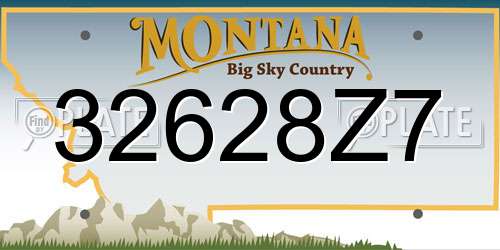32628Z7 Montana License Plate