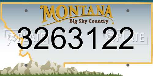 3263122 Montana License Plate