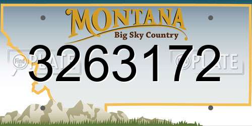3263172 Montana License Plate