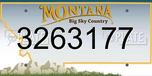 3263177 Montana License Plate