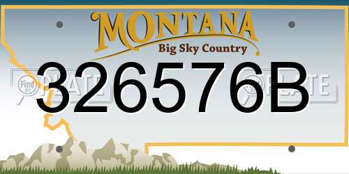 326576B Montana License Plate