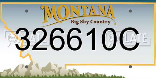 326610C Montana License Plate